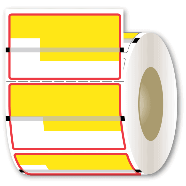 Yellow Notched Preferred Series Zebra Bin Labels with Removable