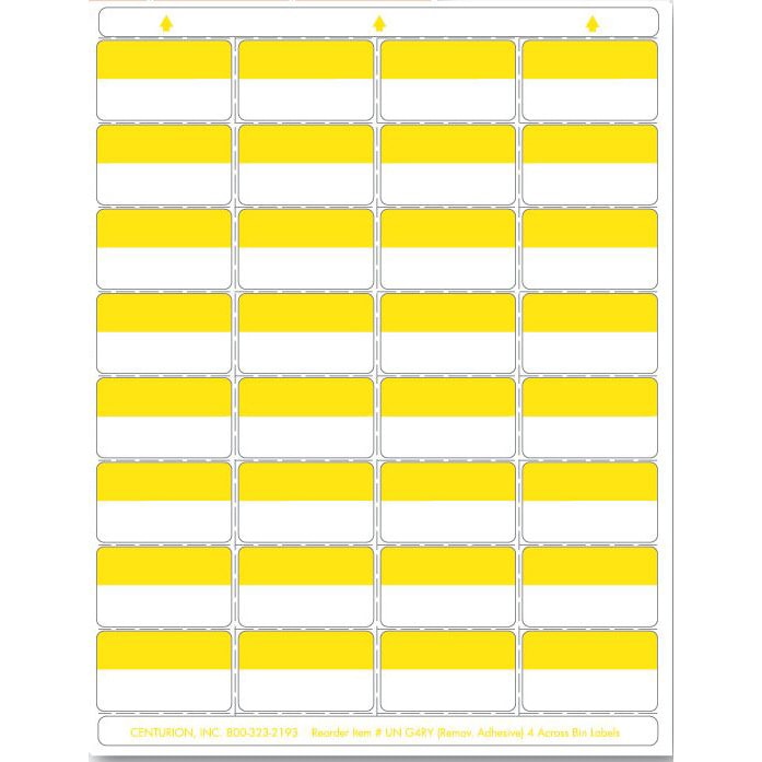 Half Yellow Preferred Series Laser Bin Labels - Centurion Store Supplies