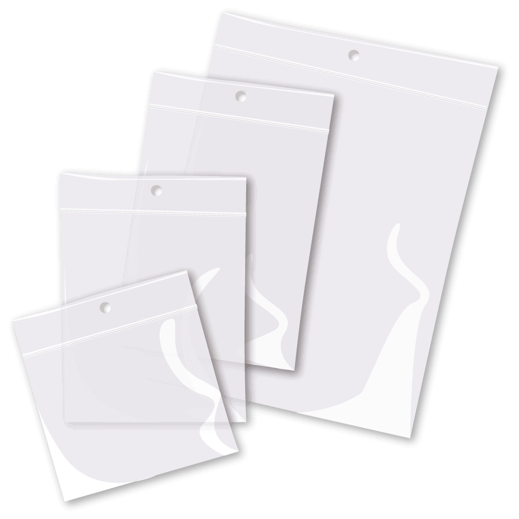 9" x 12" 2 Mil Clear Reclosable Bag w/Hole Centurion