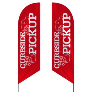 curbside pickup tail feather flag
