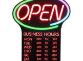 Open Sign With Business Hours