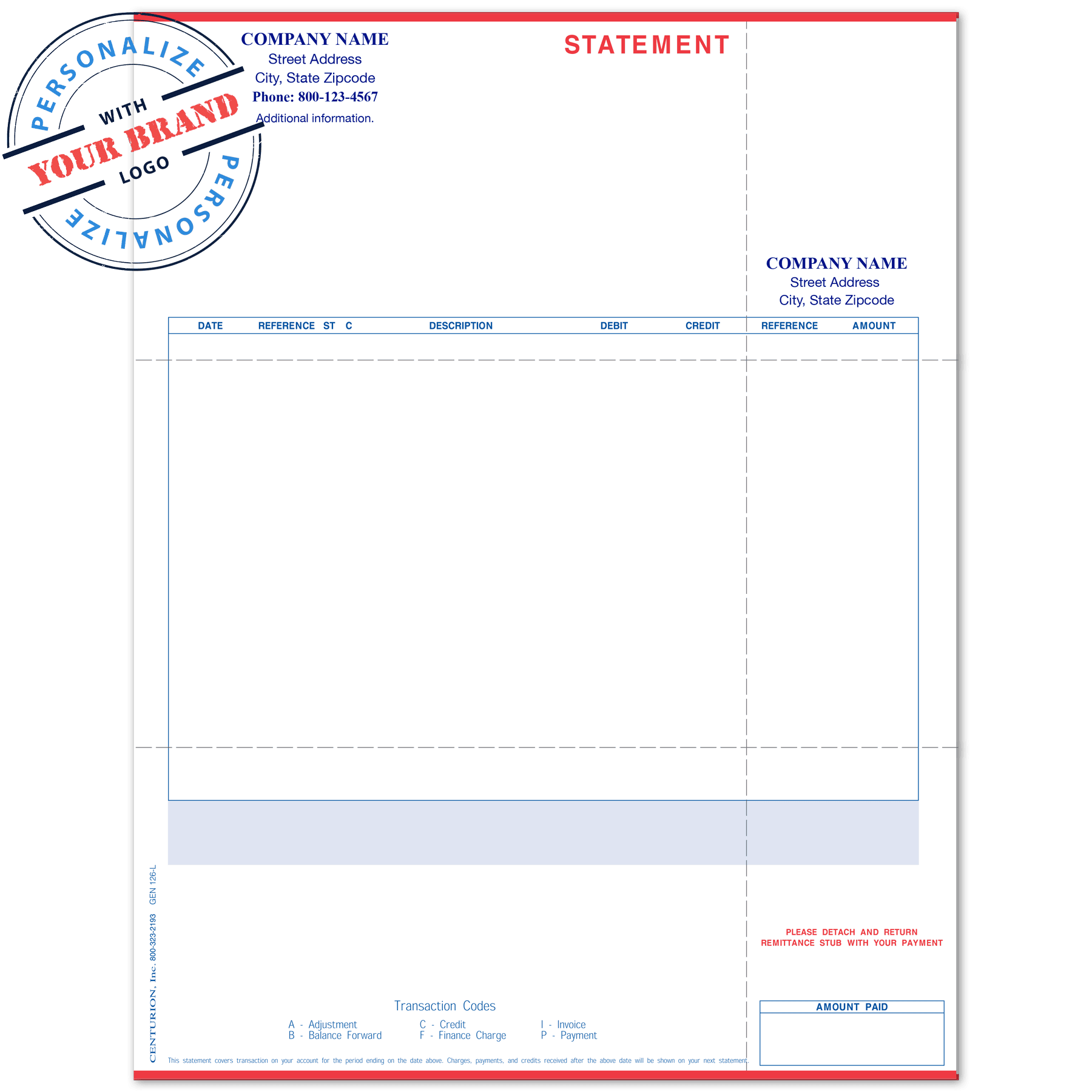 Custom Epicor Laser Statement With Fold Perforations